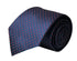 navy dark blue tie with red pin spots
